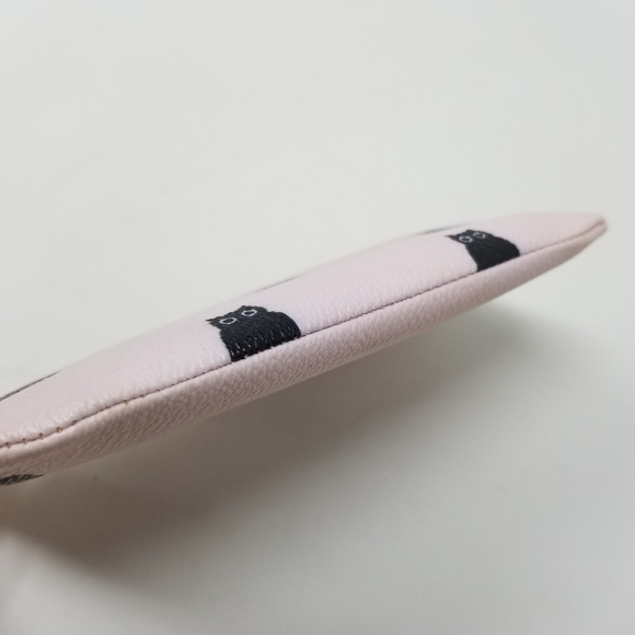 Kate Spade Light Pink & Black Owl Printed Wristlet Clutch ♠️ Novelty Bag - Picture 8 of 10